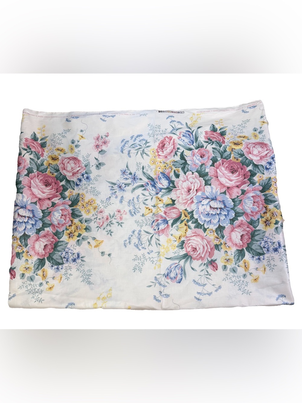 Vtg Waverly Florabunda Roses Fabric 7.5 Yds X 56” Floral Polished Cotton Chintz